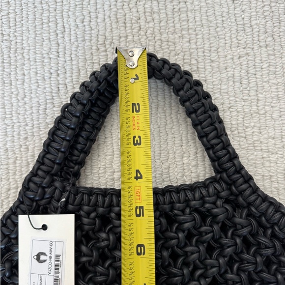Yuzefi Mini Woven Black Basket Fringe Bag NWT - Picture 11 of 12
